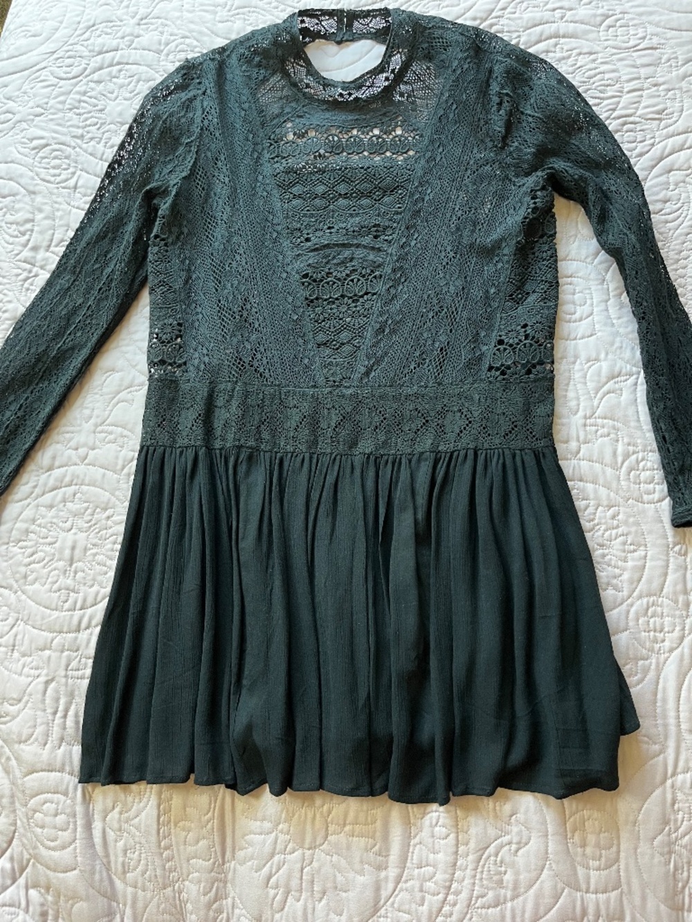 Free People Pirouette Lace Emboidered Dress Black Size Small Original Price $148